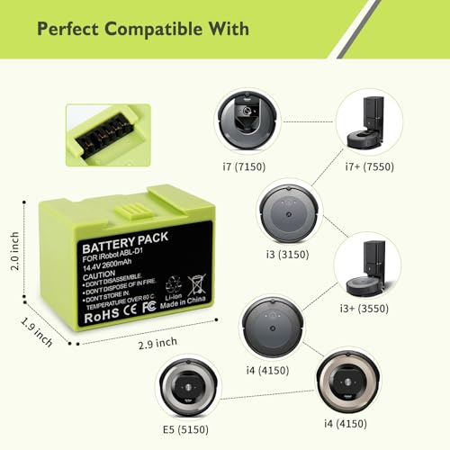 Image of Replacement Battery for iRobot Roomba i7 /i7+ /j7 /j7+ /i3 /i4 /i8 & e5 /e6 Series Replacement Battery Compatible with 20+ Models (7150, 7158, 7556, e5150, e6198)