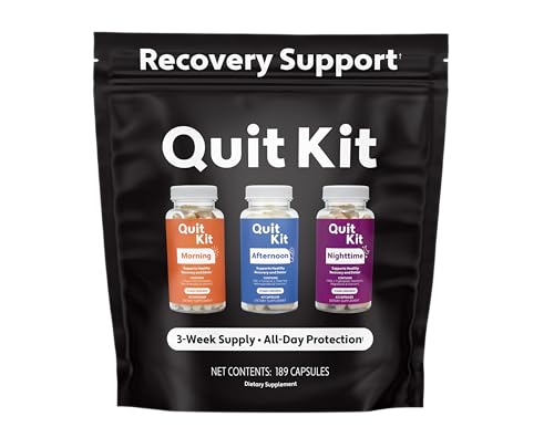 Quit Kit Detox & Withdrawal Support System | 21-Day Recovery Supplement for Anxiety, Stress, Sleep, Mood & Craving Support | Magnesium Glycinate, GABA, L-Theanine