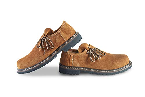Traditional Suede Haferlschuh in 7 Different Sizes & 3 Men's Costume Shoes (43 EU, Hellbraun)
