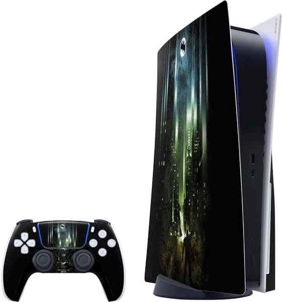 Skinit Decal Gaming Skin Compatible with PS5 Bundle - Officially Licensed DC Comics Batman Chest Comic Art Design