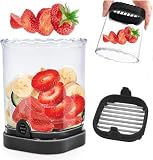 Fruit Slicer Cup,Strawberry Cutter Slicer with Stainless Blades for Egg Banana Cucumber Mushroom,Detachable...