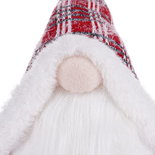 Gmoegeft Christmas Gnomes Lighted Set Of 2 Gnome With Plaind Check Hat Nisse Figurine Nordic Tomte Scandinavian Light Up Holiday Party Home Decorations #TOP2