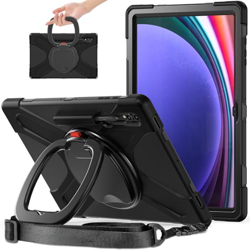 Protection Samsung Galaxy Tab S10 Ultra 14.6 coque antichoc rotative noire JZ