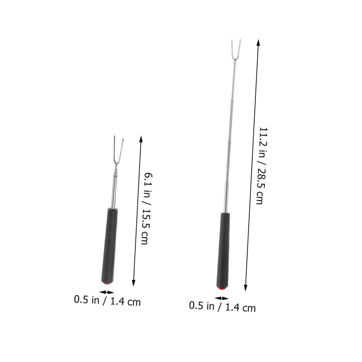 COLLBATH 8pcs Set Extendable Roasting Sticks for Campfire Bbq Forks with Ergonomic Handles for Barbecue and Social Gatherings Telescoping Design for Easy Use