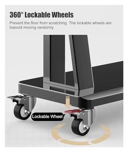 Carro móvil para TV, soporte portátil con ruedas ajustable miniatura 6