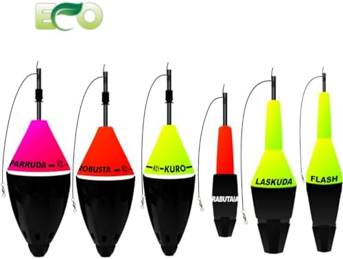 JR Pesca Kit 6 Boias Ecológicas Cevadeiras e Torpedos Livre de Ch...