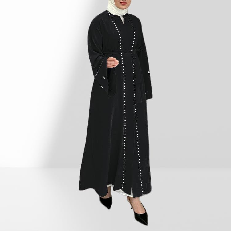 Robe cardigan patchwork à manches évasées pour vos soirées habillées - 4