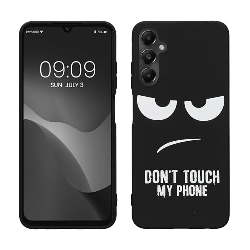 kwmobile Coque pour Smartphone Compatible avec Samsung Galaxy A05s - Housse de téléphone en Silicone Blanc-Noir