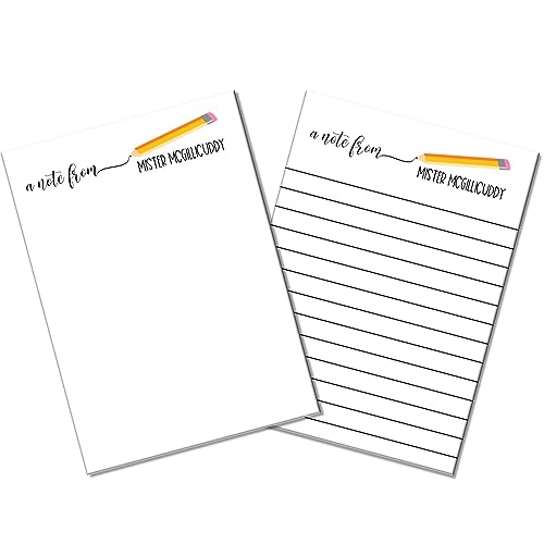 Teacher Personalized Custom Notepad - Set of 2 - Writing Paper - ...