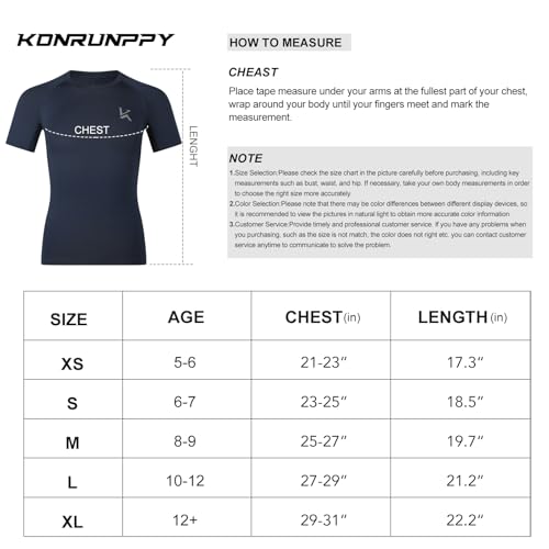 Konrunppy 24030302 Boys Compression Shirts Short Sleeve Youth Kids Basketball Undershirt Qucik Dry Athletic Workout T-Shirt thumb #5