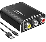 RCA auf HDMI, Aluminium AV auf HDMI Adapter mit Cinch Audio kabel, 1080P HDMI Cinch Adapter Chinch auf HDMI für Wii/PS2/Xbox/SNES/N64/VHS/STB/DVD