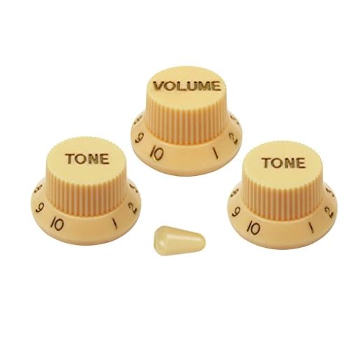 FLEOR ST 2T1V Perillas de control de volumen de tono de guitarra y punta de interruptor de palanca de 5 vías para partes de guitarra eléctrica, crema con letra dorada