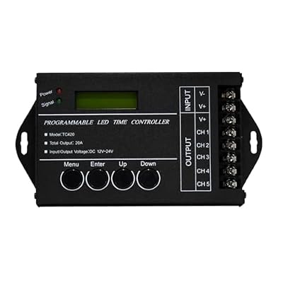 Time Programmable RGB LED Controller Dimmer TC420 TC421 DC12V/24V 5 Channel Total Output 20A Common Anode Programmable LED Controller(TC420 no box)