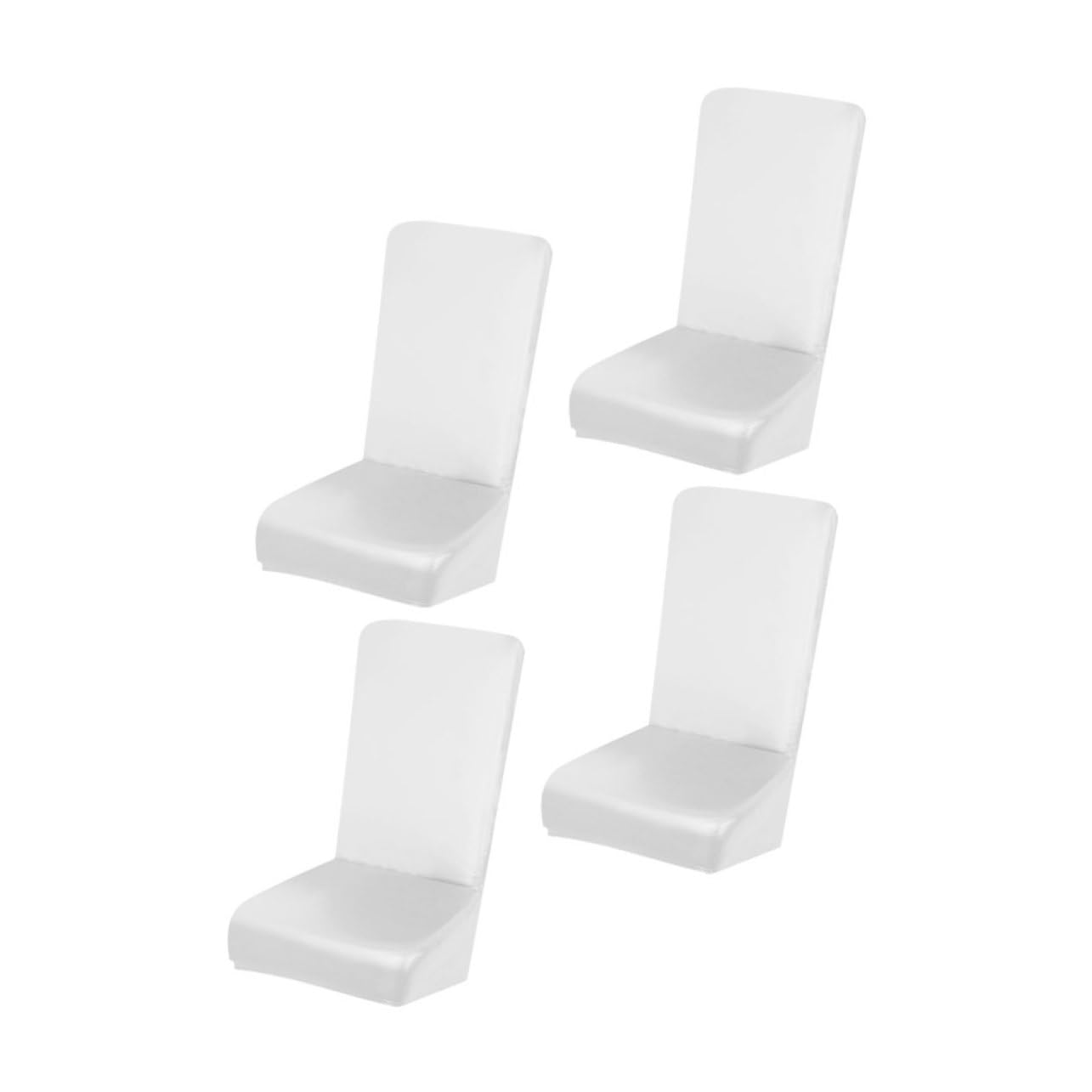 DECHOUS Fundas para Sillas de Comedor Elásticas 4 Piezas de PU Blanco