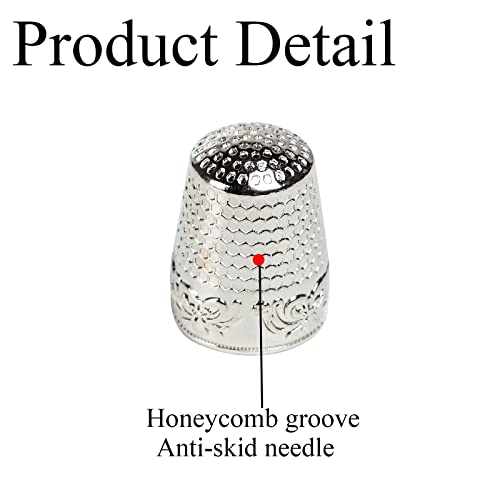 J.CARP 4Pcs Sewing Thimble, Silver Color Sewing Thimble Finger Protector, Finger Shield Fingertip Thimble Sewing Quilting Craft, Accessories DIY Sewing Tools - Thumbnail 2