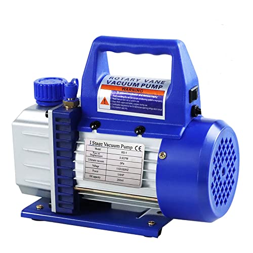 Youxmoto 110V 1/4 Hp 3.5 Cfm Single Stage Rotary Vane Air Vacuum Pump For Ac Hvac R134A R410A Refrigerant Recharging #TOP23
