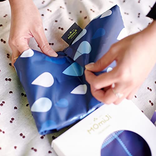 Momiji Premium Reusable Grocery Shopping Bags, Unique European Artists, Certified Recycled Polyester, Set Of 2 Bags, Foldable, Eco-Friendly, Machine Washable, Lightweight (Midnight Blue) #TOP3
