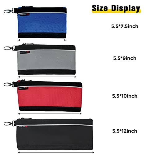 IRONLAND Small Tool Pouches with Zipper, Small Tool Bags, Waterproof Tool Pouch 4 Pack((7/9/10/12 Inch)