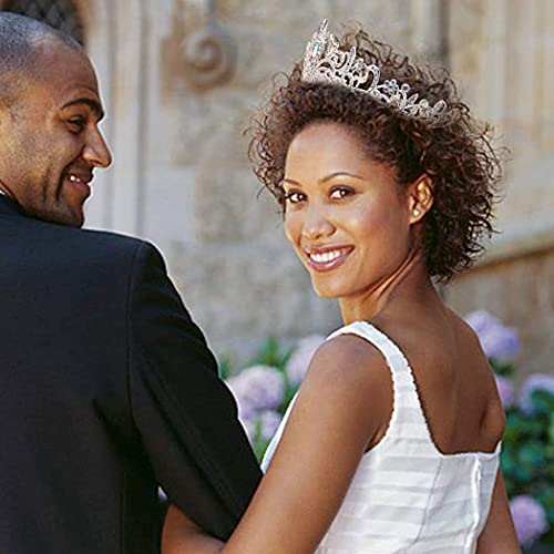 image for KICOSY Tiaras & Crowns - Crystal AB Rhinestone Princess Tiara for Wome