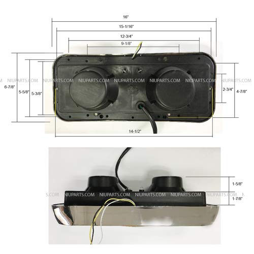 Niuparts Headlight With Bezel And 12" Amber/Amber Led Light Strip Chrome - Lh & Rh (Fit: Kenworth T400 T600 T800 W900B W900L Classic 120/132. Peterbilt 378 379. Western Star 4900) #TOP5