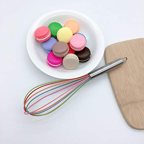 Loijon Batedor de ovo de silicone 12 polegadas Manual do agregado familiar Misturador de bolo Massa