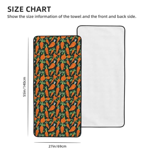 Toalla de baño de terciopelo coral con diseño de zanahoria para hogar y viajes 5