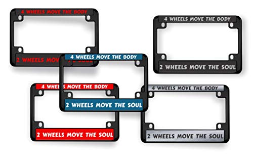 Motorcycle Personalized Black Metal Laser Engraved Standard Usa Size (4”X 7”) With Custom Text Design - Moto License Plate Frame - Black/Red Text #TOP6