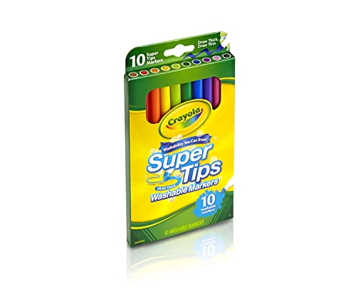 Crayola Super Tips Markers, Washable Markers, 10Count, Assorted #TOP3