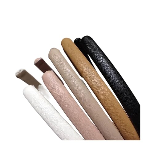Skinny Headbands 20 Pieces Of Leather Solid Color Versatile Headbands(Pink)