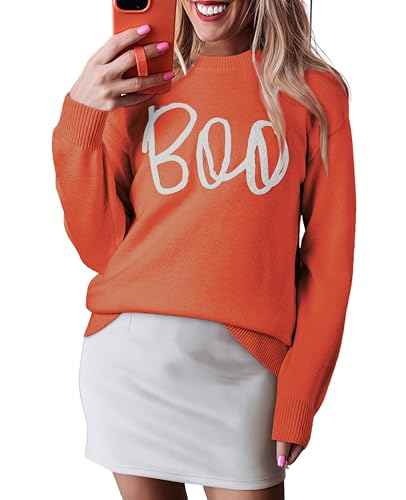Image of SELINK Women's Holiday Sweater Crew Neck Print Casual Long Sleeve Pullover