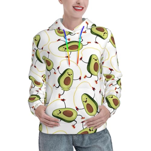 Sweat à capuche avocat pour femme avec poche kangourou confortable