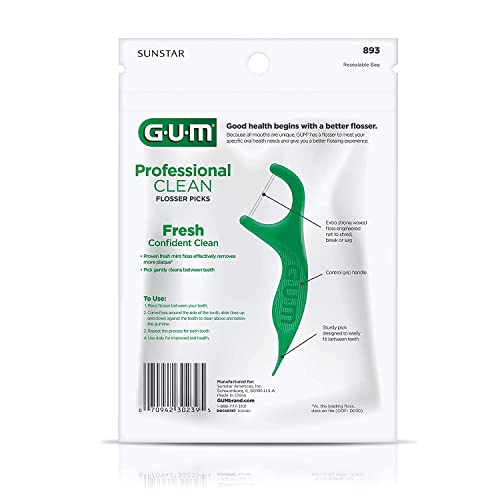 Gum Professional Clean Flossers, Fresh Mint, 90 Ct (Pack Of 3) #TOP3