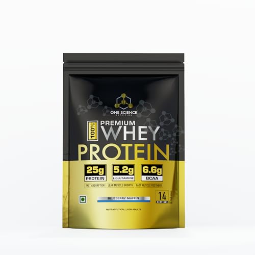Image of One Science Nutrition Grass-Fed Whey Protein Powder | 25g Protein, High BCAA | Muscle Repair, Strength & Stamina Support | Blueberry Muffin, 1 lb