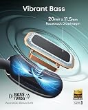 soundcore AeroFit 2 firmy Anker, słuchawki otwarte, regulowane zaczepy na uszy, ścisłe dopasowanie, bogaty bas, dźwięk bezprzewodowy Hi-Res, 42 godz. odtwarzania (Black, With AI assistant)