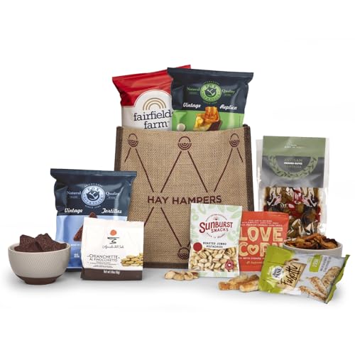 Hay Hampers Vegetarian Savoury Snack Hamper - Luxury Vegetarian Gift for Women & Men, Hamper Gift for Couples & Parents