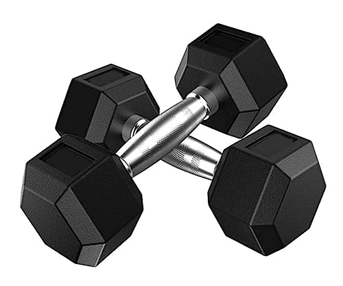 JFGCTYHXY Mancuernas,Mancuernas, Juego de Mancuernas hexagonales Hierro Macizo con Revestimiento Goma y Asas Metal for Deportes en casa Fitness(10kg(5kg*2))