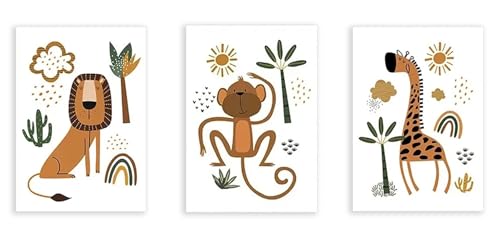 Affiche pépinière animaux pour transformer un mur blanc en chambre bébé garçon joyeuse