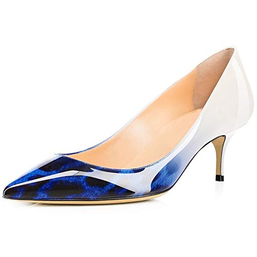 Pumps for Women, Women's Low Heel Pumps Pointy Toe Kitten Heels Silp On Office Shoes