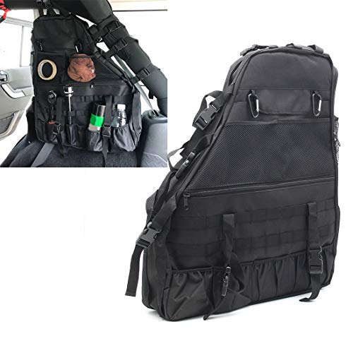 Autokun 2 pcs Roll Bar Storage Bag Cargo Cage for 1997-2017 Jeep Wrangler JK TJ LJ/Unlimited 4-Door with Multi-Pockets Tool Kits Bottle Drink Phone Tissue Gadget Holder