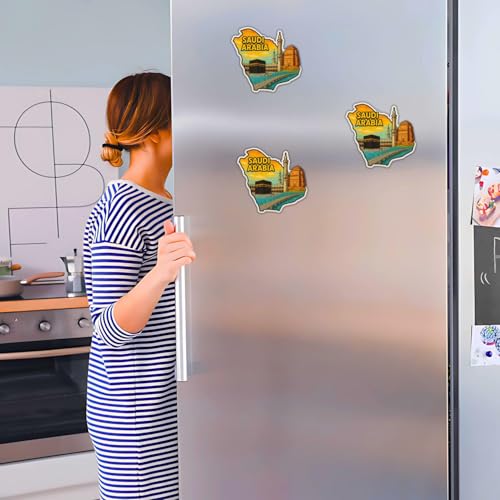 Image of Zesta Wooden Fridge Magnets Set | Refrigerator Decor Magnets for Kitchen | India Souvenir Fridge Magnet Collection | Wooden Magnet for Fridge Door Decoration (Saudi Arabia)
