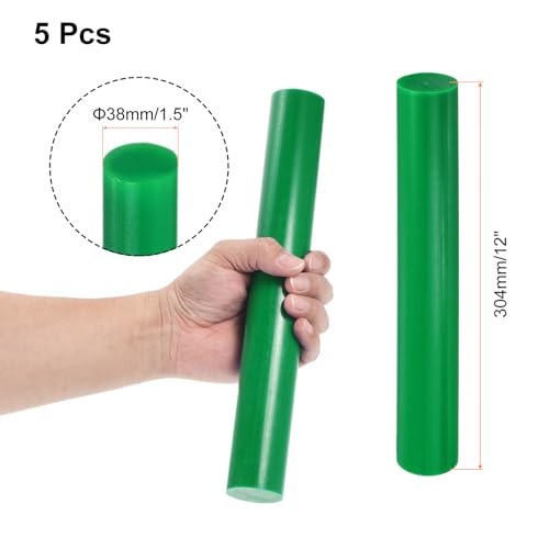 Image of uxcell 5 Pcs Green Plastic Rods 40 x 304mm ABS Styrene Round Stick Round Solid Bar DIY Model for DIY Toys Building Making Architectural Model Making