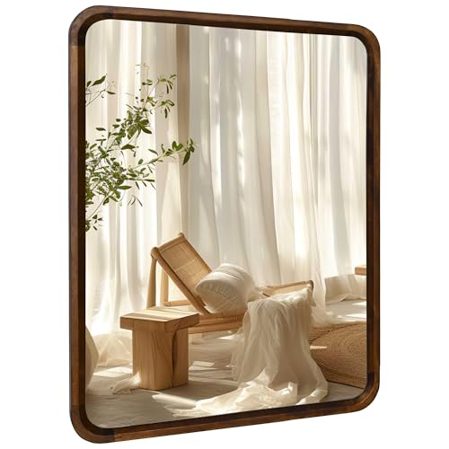 Bathroom Mirror for Wall,Wood Rectangle 30 x 40 inch Hanging