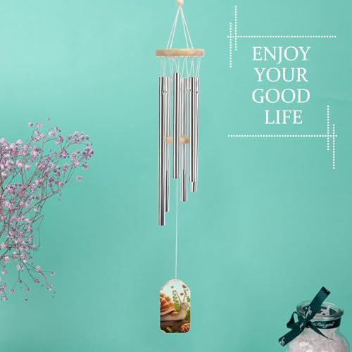 Carillon à vent extérieur escargot 52 cm cloche de jardin suspendue - 7