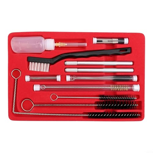 Besttoolifes Kit de nettoyage de peinture 23 pièces avec fil en laiton et brosses en nylon, étui de rangement, compatible avec pistolets à gravité, aspiration, pistolets à pression, HVLP et aérographe