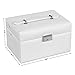 SONGMICS Jewelry Box, Girls Jewelry Organizer, Lockable Mirrored Storage Case, Gift Idea, White UJBC114W