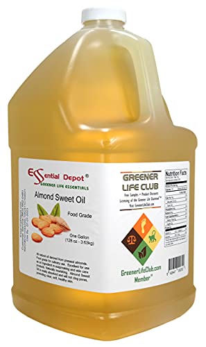 Almond Sweet Oil - 1 Gallon - 128 Oz - Safety Sealed Hdpe Container With Resealable Cap - 100% Pure And Natural For Hair, Skin, Massage And Cooking #TOP1