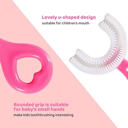 Pegciz Kids U-Shaped Toothbrush, Toddler Toothbrush Food Grade Soft Silicone Brush Head, Manual Whole Mouth Toothbrush For Kids Age 2-6, 360° Oral Teeth Cleaning Design #TOP5