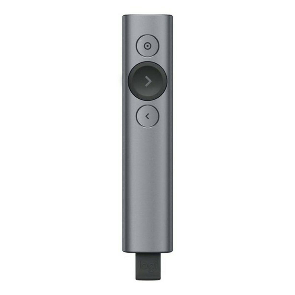 Logitech Spotlight Presenter Evidenziatore Digitale con Bluetooth, Clicker Universale per Presentazioni, Portata di 30 Metri e Ricarica Rapida, Grigio