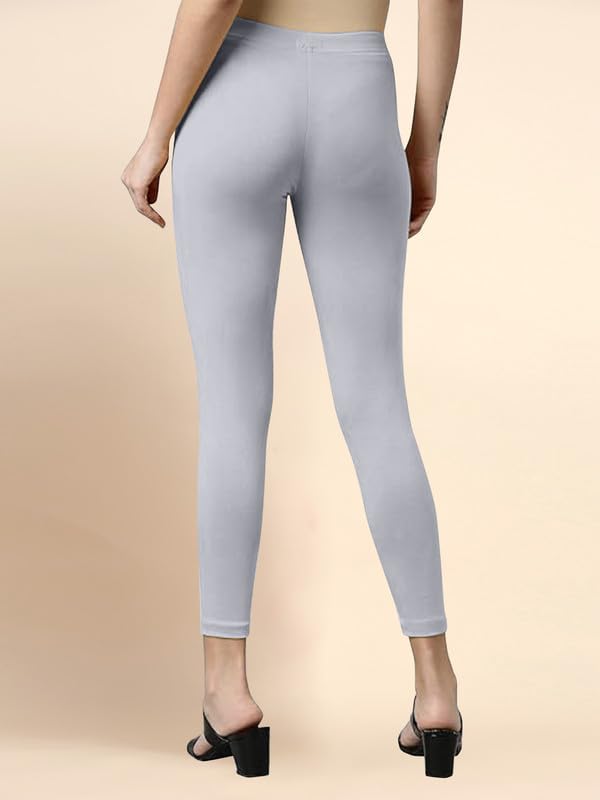 Image of TRENDMALLS Women's Microfiber Elastane Stretch Soft Cropped Leggings with Ultrasoft Waistband for Women