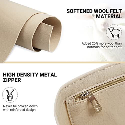 Opposhe Purse Organizer Insert For Gg Marmont, Soft Felt Handbag Organizer With Zipper, Lightweight Women Small Pouch Insert Bag Divider (Small, Beige) #TOP4